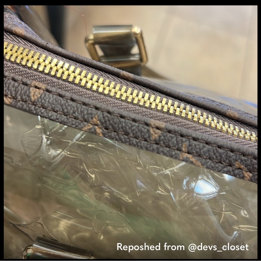 Brown clear satchel bag with Twilly - Picture 4 of 15
